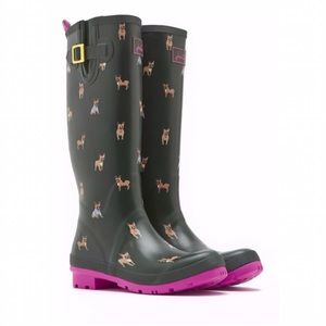 🎉🎊SOLD🎊🎉Joules Dark Green WellyPrint