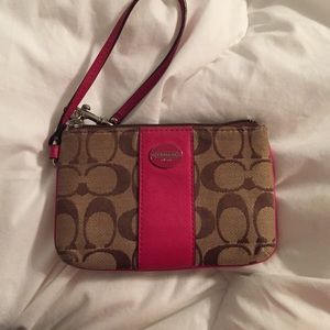 Pink Coach wristlet