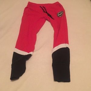 VS PINK red joggers