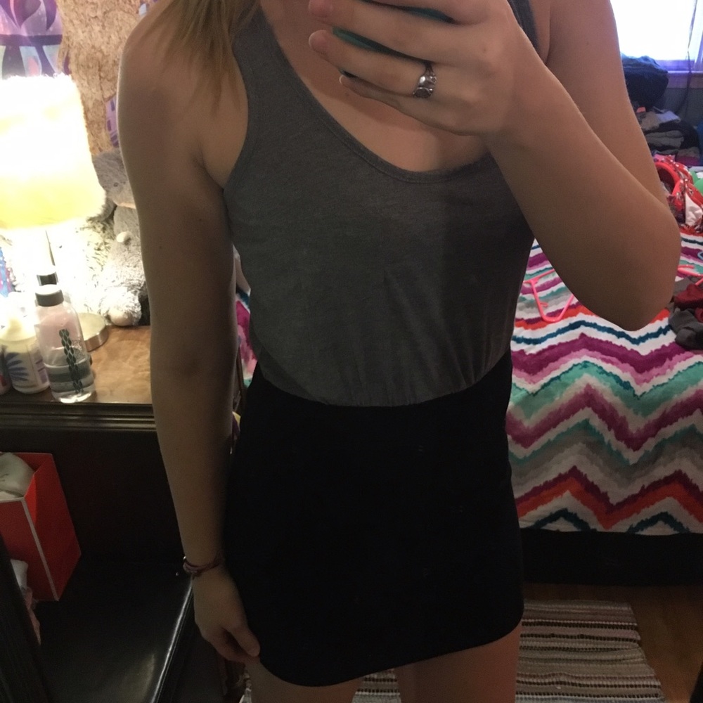 Guess gray and black tank dress-large