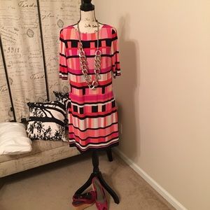 Pink & Black Dress Eliza J NWT