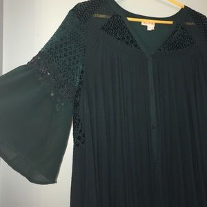 Anthropologie 'Meadow Rue' velvet and lace top