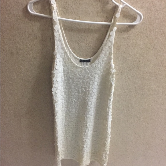 xs Venus white sequined dress