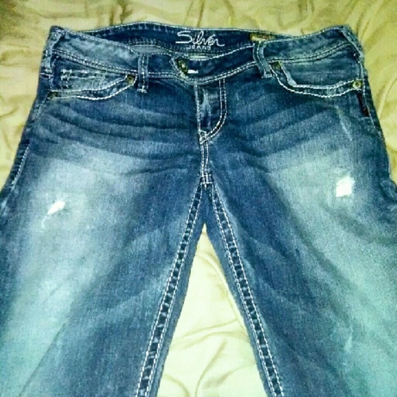 Silver boot cut jeans