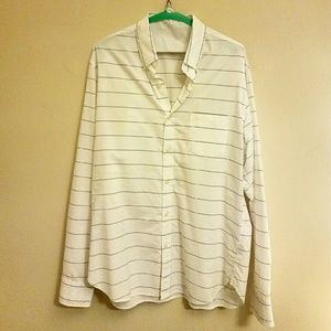J. Crew button down white shirt w. blue stripes