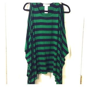 Michael Kors navy/green striped tunic