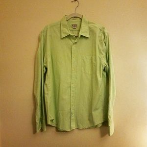 J Crew green button down