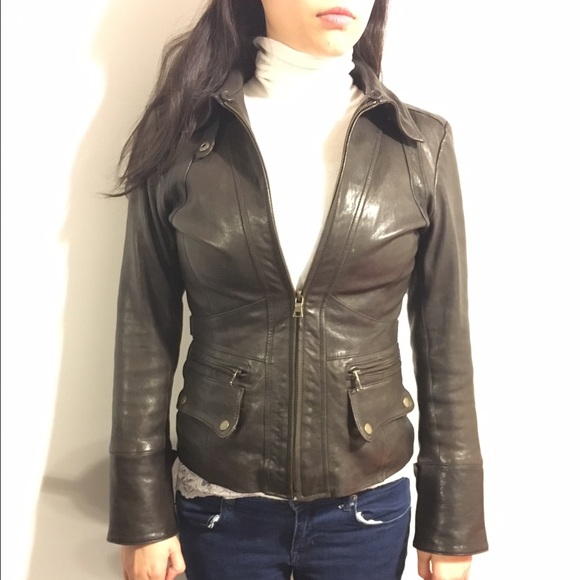 Banana Republic leather aviator jacket