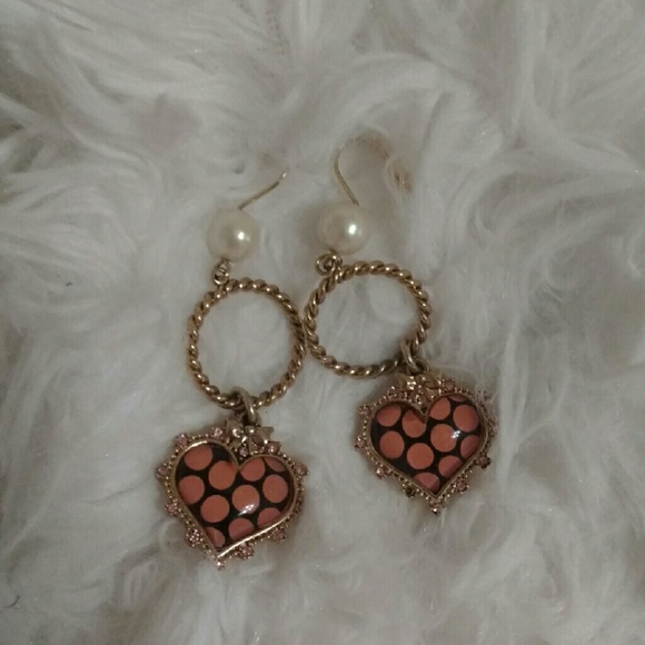 Sold-Betsey Johnson Heart Earrings