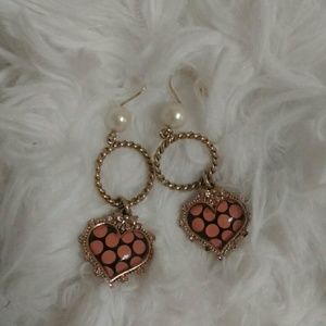 Sold-Betsey Johnson Heart Earrings