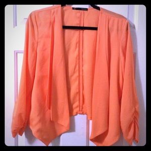 Bright tangerine light blazer. Maurices.
