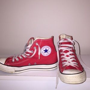 Red Converse hi-tops