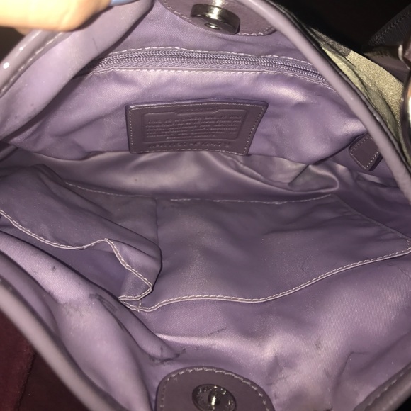 Coach cross body bag - purple/tan - Picture 3 of 5