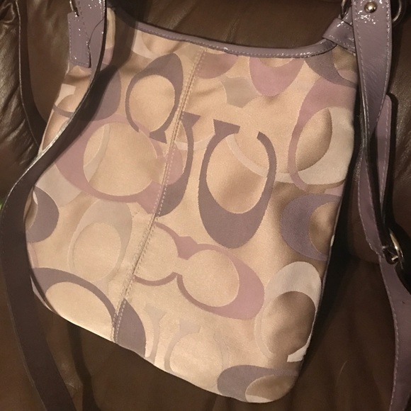 Coach cross body bag - purple/tan - Picture 4 of 5