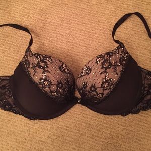 Victoria Secrets Rhinestone Sparkly Demi Bra 36C