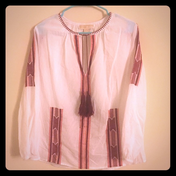 Michael Kors shirt with red and orange design