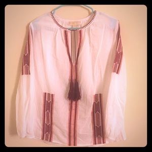 Michael Kors shirt with red and orange design