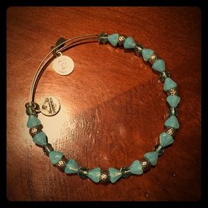 Alex & Ani Light Blue/Silver Beaded Bangle