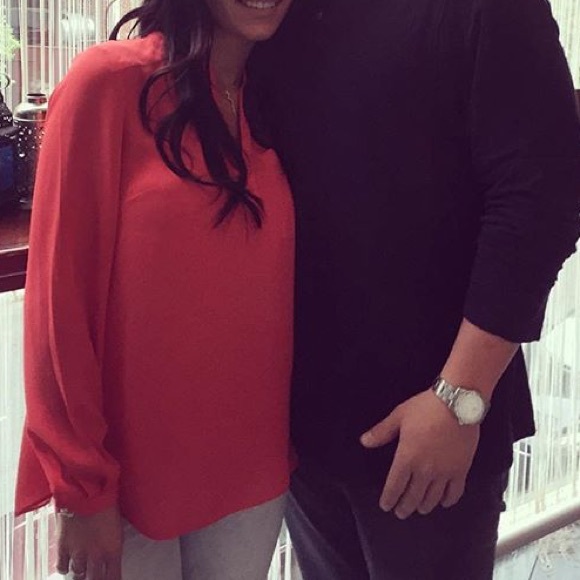 Coral Chiffon Guess Blouse