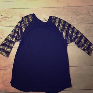 Sequin sleeved top