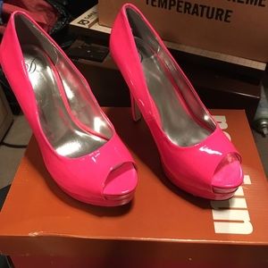 Hot pink high heels