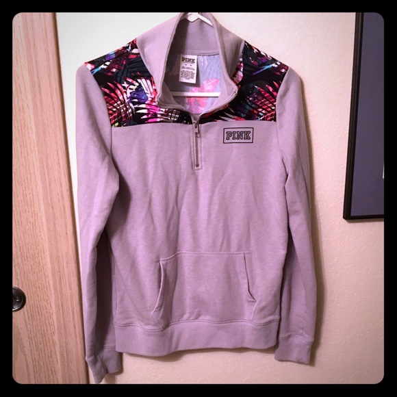 PINK grey half-zip