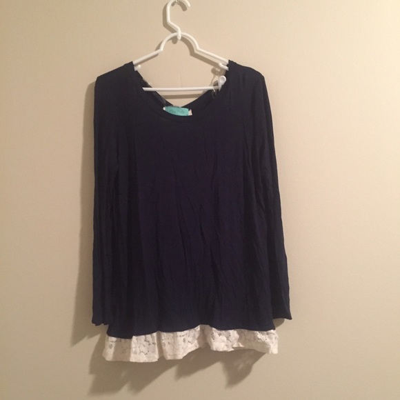 Navy blue long sleeve shirt