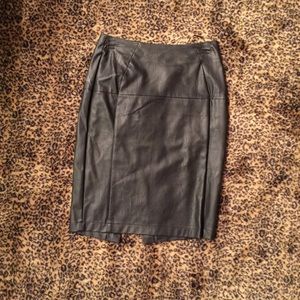 Faux leather pencil skirt