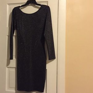 Bar III Medium Dark Gray Shimmer Dress