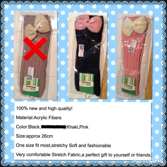 Winter warm bowknot knitting fingerless gloves - Picture 2 of 2