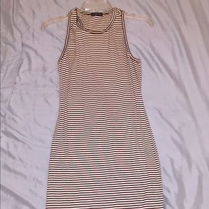 Bodycon Grey and White Striped Dress
