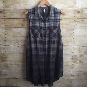 sale  | Free People Plaid Ombré Tunic