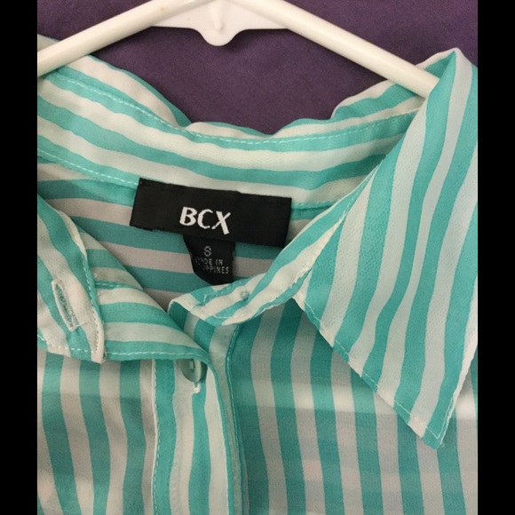 FREE $5item w/ sale! Sheer Striped Button Up - Picture 4 of 4