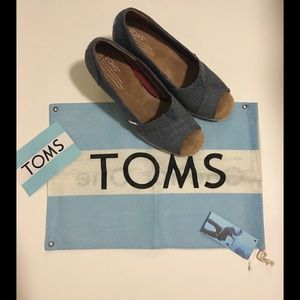 NEW TOMS Denim Wedges!