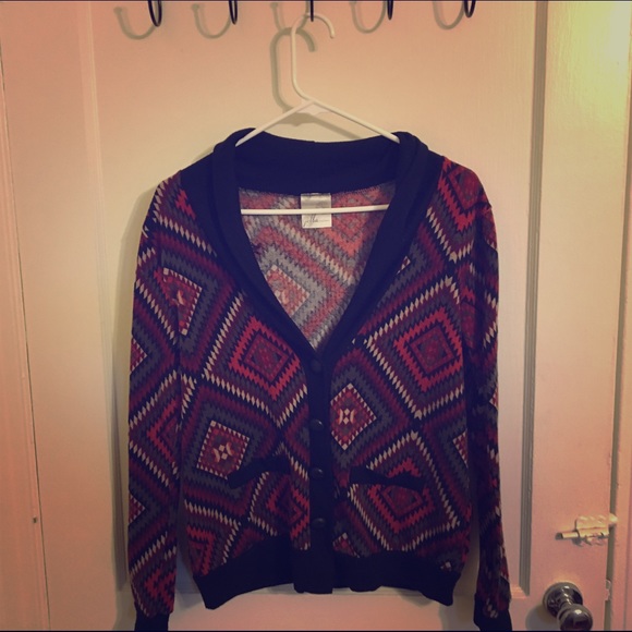 Aztec print cardigan