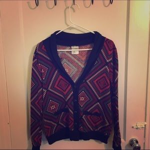 Aztec print cardigan