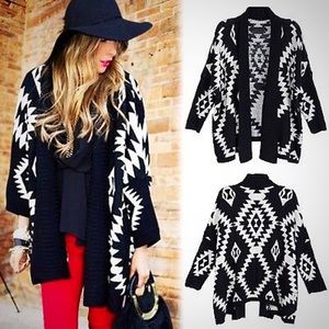 💎SALE💎 Aztec Oversized Open Front Knit Cardigan