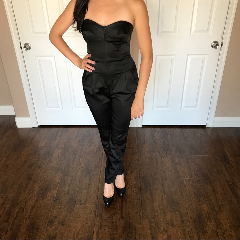 CLOSET SALE ⭐️ Betsey Johnson Black Satin Jumpsuit