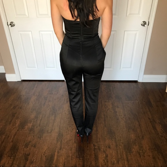 CLOSET SALE ⭐️ Betsey Johnson Black Satin Jumpsuit - Picture 2 of 6