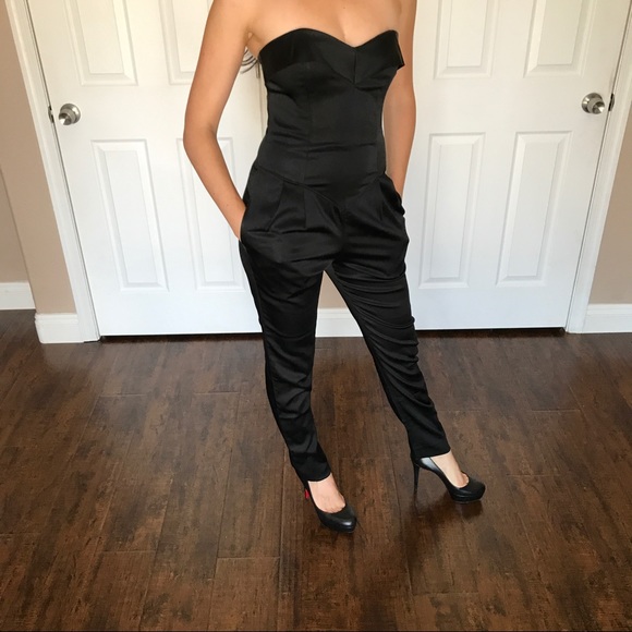 CLOSET SALE ⭐️ Betsey Johnson Black Satin Jumpsuit - Picture 5 of 6