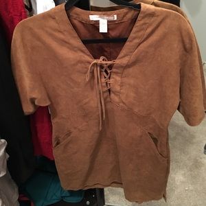 F21 Brown suede dress