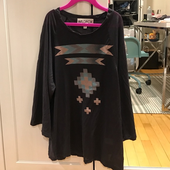 Wildfox Couture Bell Shape Sleeve Gray T-shirt