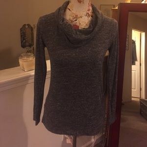 Heathered grey cowl neck, lightweight