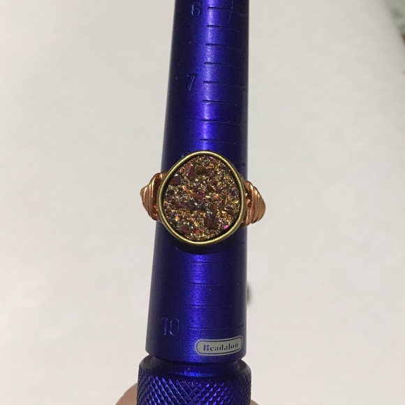 Handmade by me Druzy wire-wrapped ring. Size 8 1/2