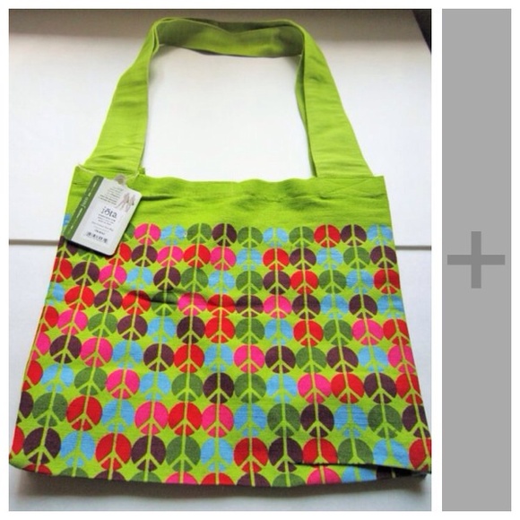 Iota Handbags - NEW Jute Tote Bag Shopping Bag Crossbody Eco Peace