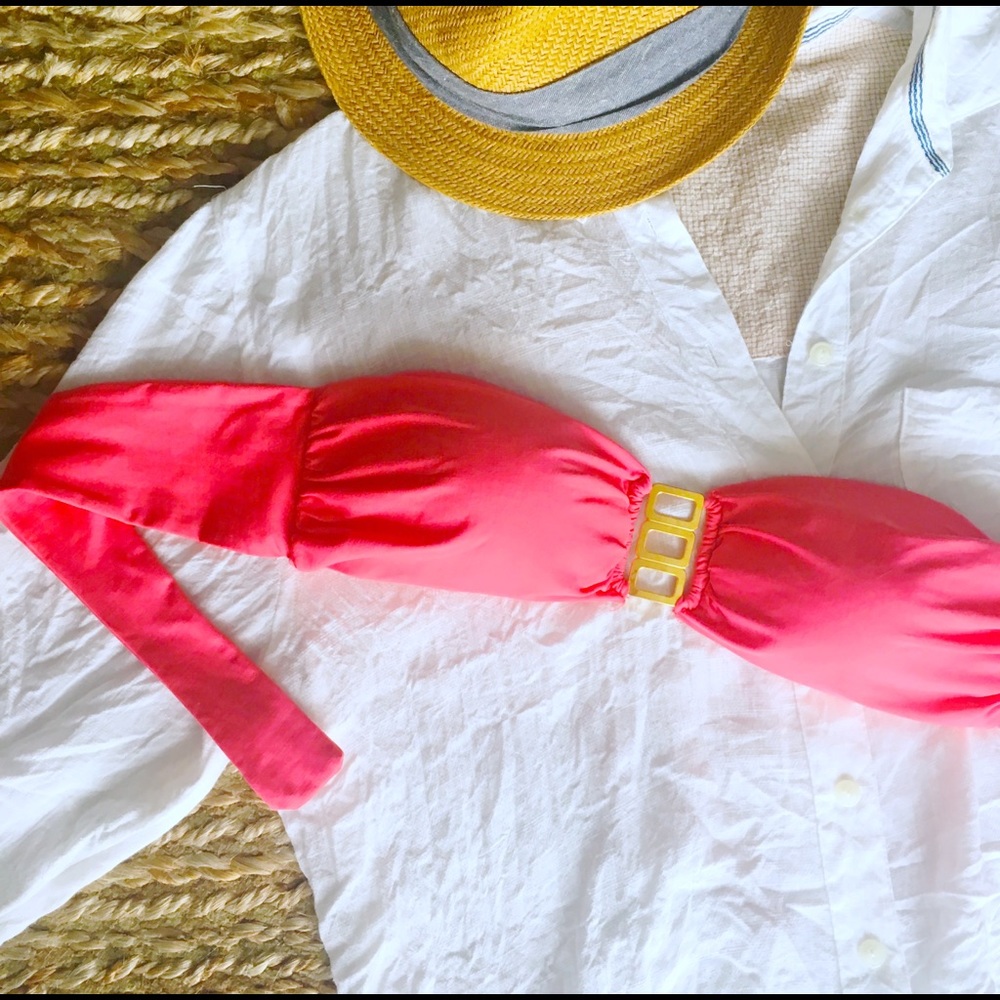 L*Space Pink + Gold Center Bandeau Top