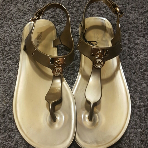 Michael Kors Gold  jelly sandals size 8