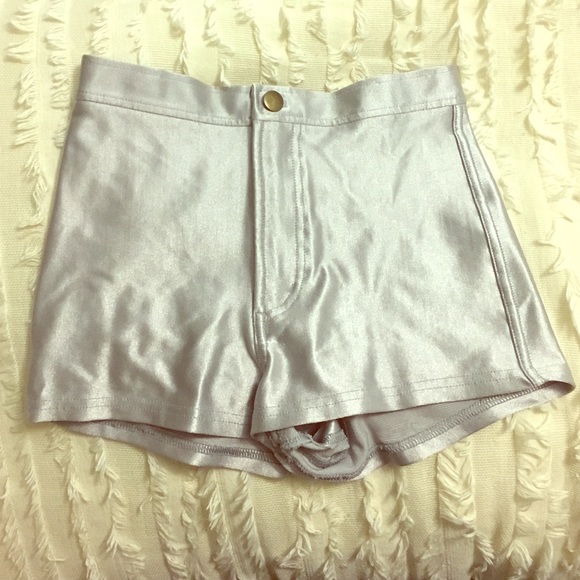 American Apparel Silver Disco Booty Shorts 💿✨💿