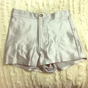 American Apparel Silver Disco Booty Shorts 💿✨💿