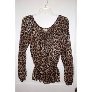 Michael Kors Leopard Print Top | Cinched Waist